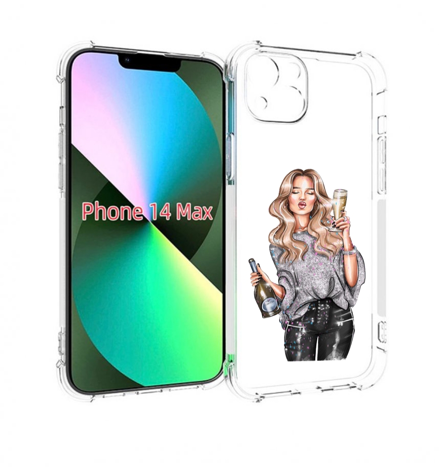 

Чехол MyPads красивая-любительница-шампанского женский для iPhone 14 Plus (6.7), Прозрачный, Tocco