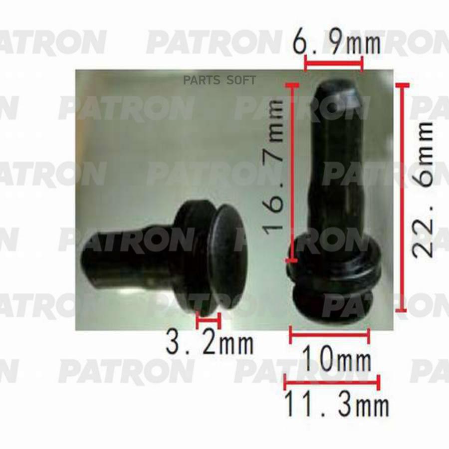 

Клипса пластмассовая Mercedes применяемость: внутренняя отделка, багажник PATRON P37-0503