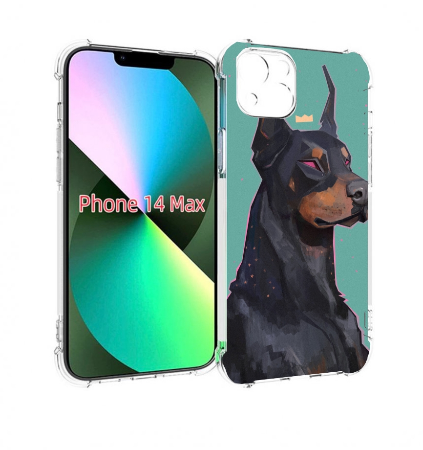 

Чехол MyPads красивый-доберман для iPhone 14 Plus (6.7), Прозрачный, Tocco