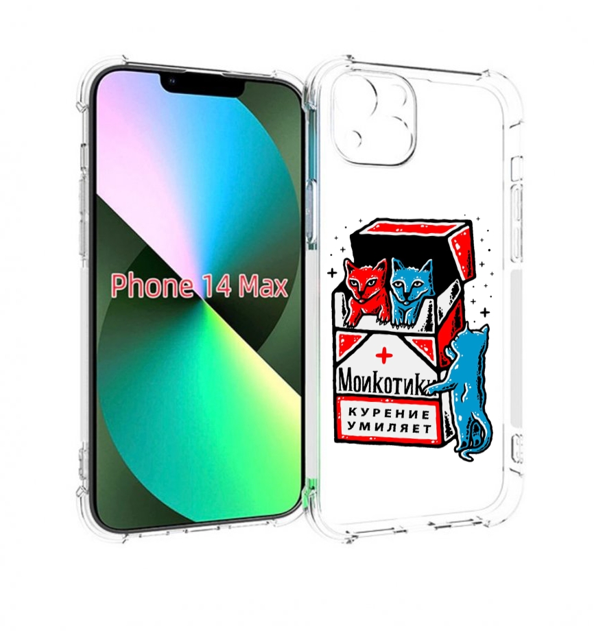 

Чехол MyPads красно-синие-коты для iPhone 14 Plus (6.7), Прозрачный, Tocco