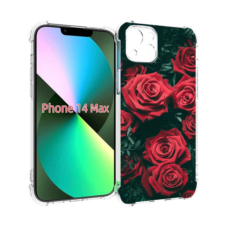 

Чехол MyPads красные-бархатные-розы для iPhone 14 Plus (6.7), Прозрачный, Tocco