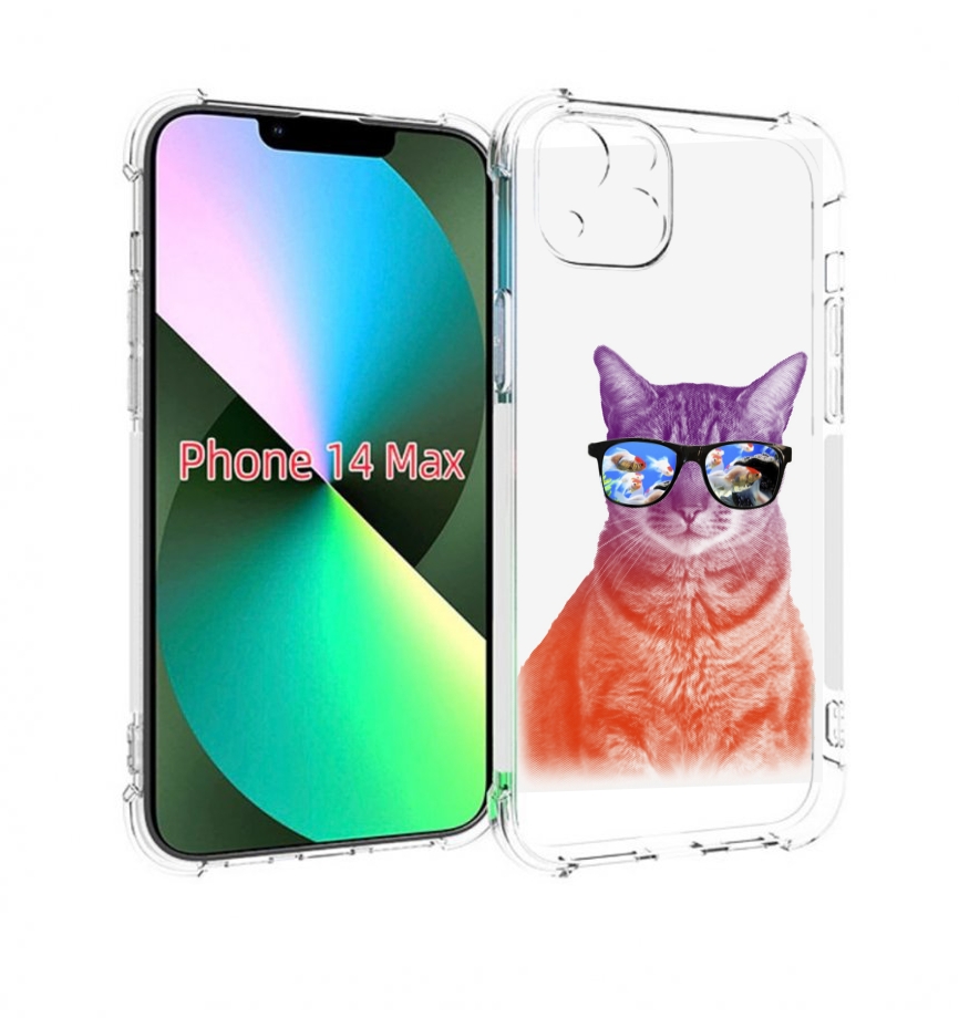

Чехол MyPads крутой кот-2 для iPhone 14 Plus (6.7), Прозрачный, Tocco