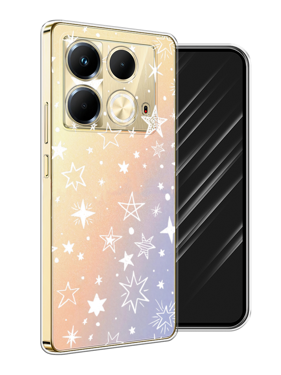 

Чехол Awog на Infinix Note 40 "Звездочки графика белая", Прозрачный;белый, 3105850-1