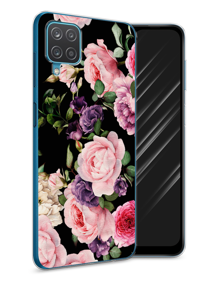 

Чехол Awog на Samsung Galaxy A12 / Самсунг A12 "Пионы на черном", Разноцветный, 2101650-8