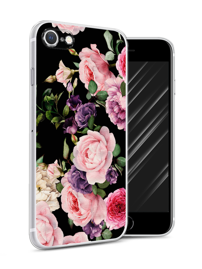 

Чехол Awog на Apple iPhone 7 / Айфон 7 "Пионы на черном", Разноцветный, 10650-8