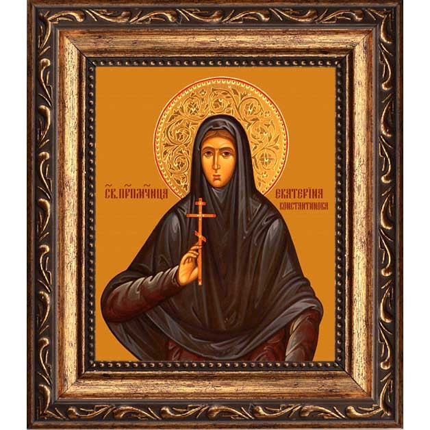 

Екатерина Константинова, послушница, преподобномученица. Икона на холсте.