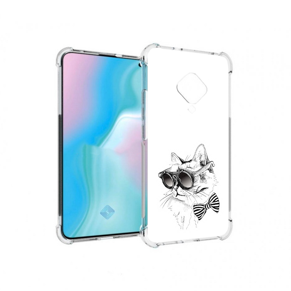 Чехол MyPads Tocco для Vivo S5 крутая кошка в очках (PT226962.406.421)