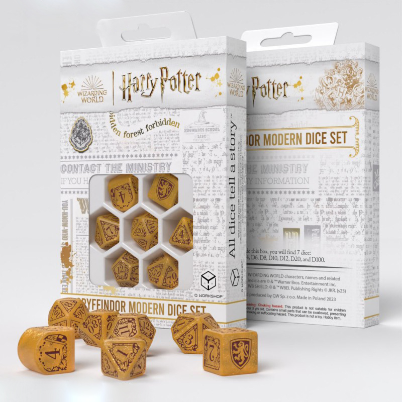 Набор кубиков для игр Q-Workshop Harry Potter - Gryffindor Modern Dice Set Gold набор кубиков для игр q workshop harry potter slytherin modern dice set green