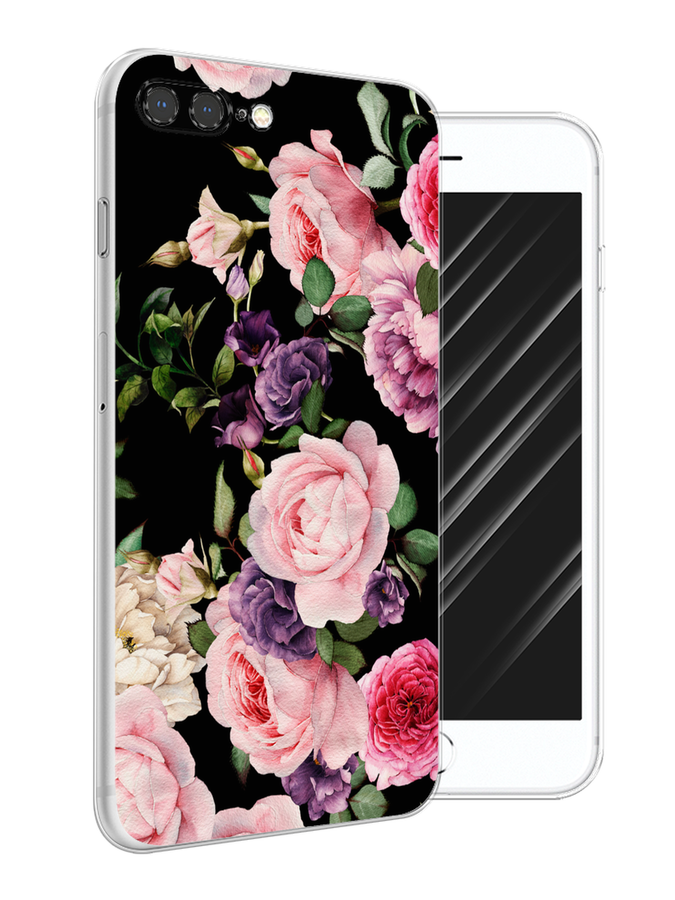 

Чехол Awog на Apple iPhone 7 Plus / Айфон 7 Plus "Пионы на черном", Разноцветный, 10750-8