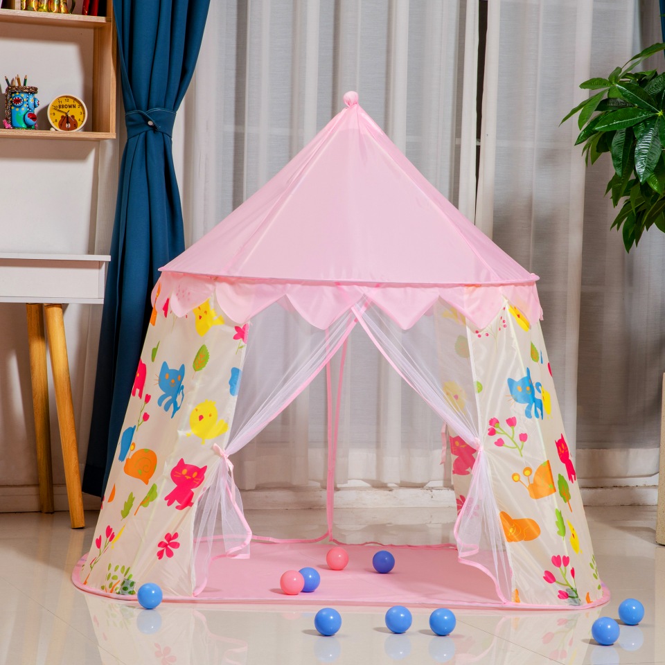 фото Палатка детская игровая aiden-kids замок розовый 001136