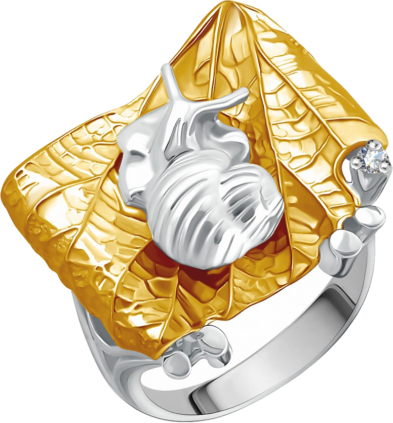 Кольцо из серебра с фианитом Swarovski р. 17,5 Альдзена K-25014