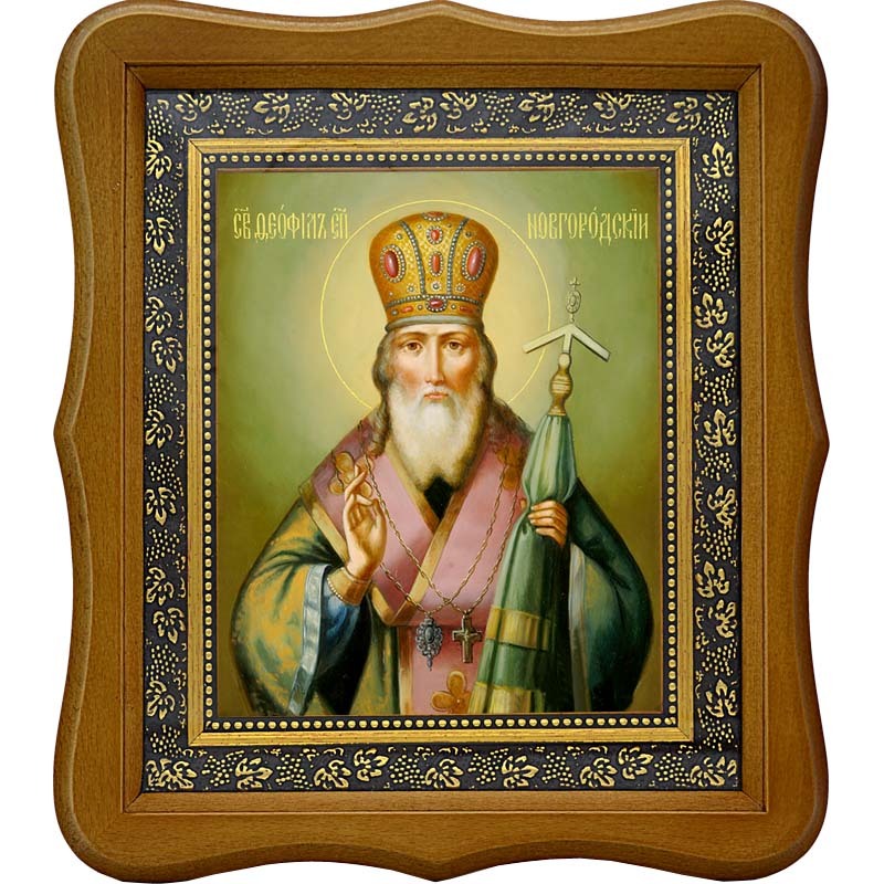 

Феофил Печерский, Новгородский, преподобный архиепископ. Икона на холсте.