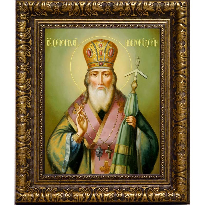 

Феофил Печерский, Новгородский, преподобный архиепископ. Икона на холсте.