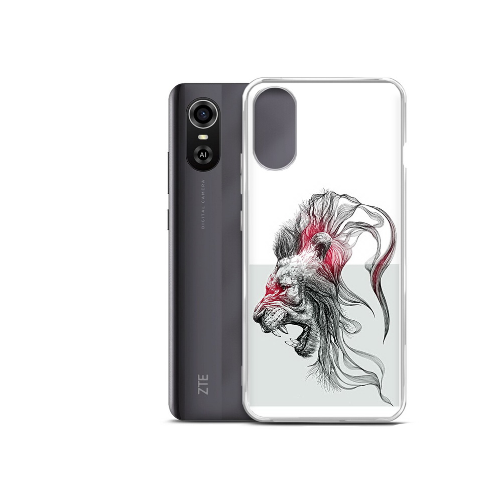 

Чехол MyPads Tocco для ZTE Blade A31 Plus разъяренный лев (PT226943.475.576), Прозрачный, Tocco