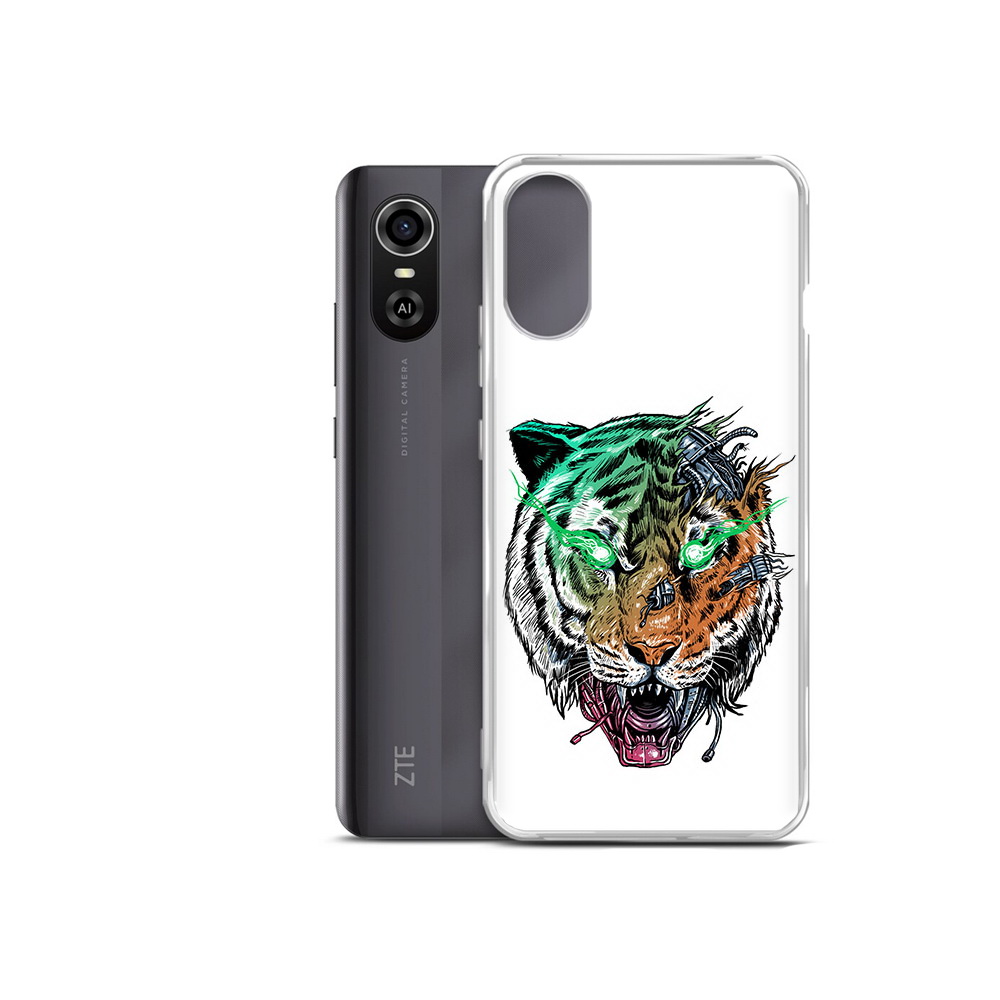

Чехол MyPads Tocco для ZTE Blade A31 Plus робо-тигр (PT226943.475.584), Прозрачный, Tocco