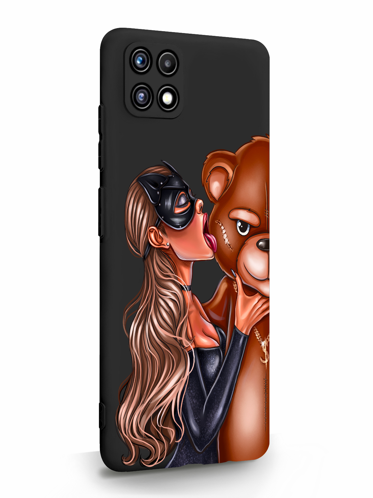 

Чехол MustHaveCase для Samsung A22s Кошечка и мишка черный, Черный;коричневый