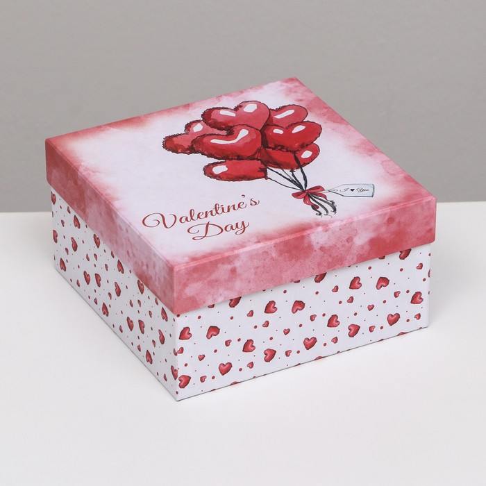 

Подарочная коробка "Valentine's Day",квадратная ,19 х 19 х 12 см