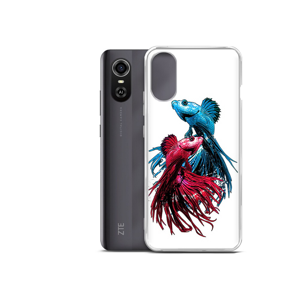 

Чехол MyPads Tocco для ZTE Blade A31 Plus рыбы петушки (PT226943.475.592), Прозрачный, Tocco
