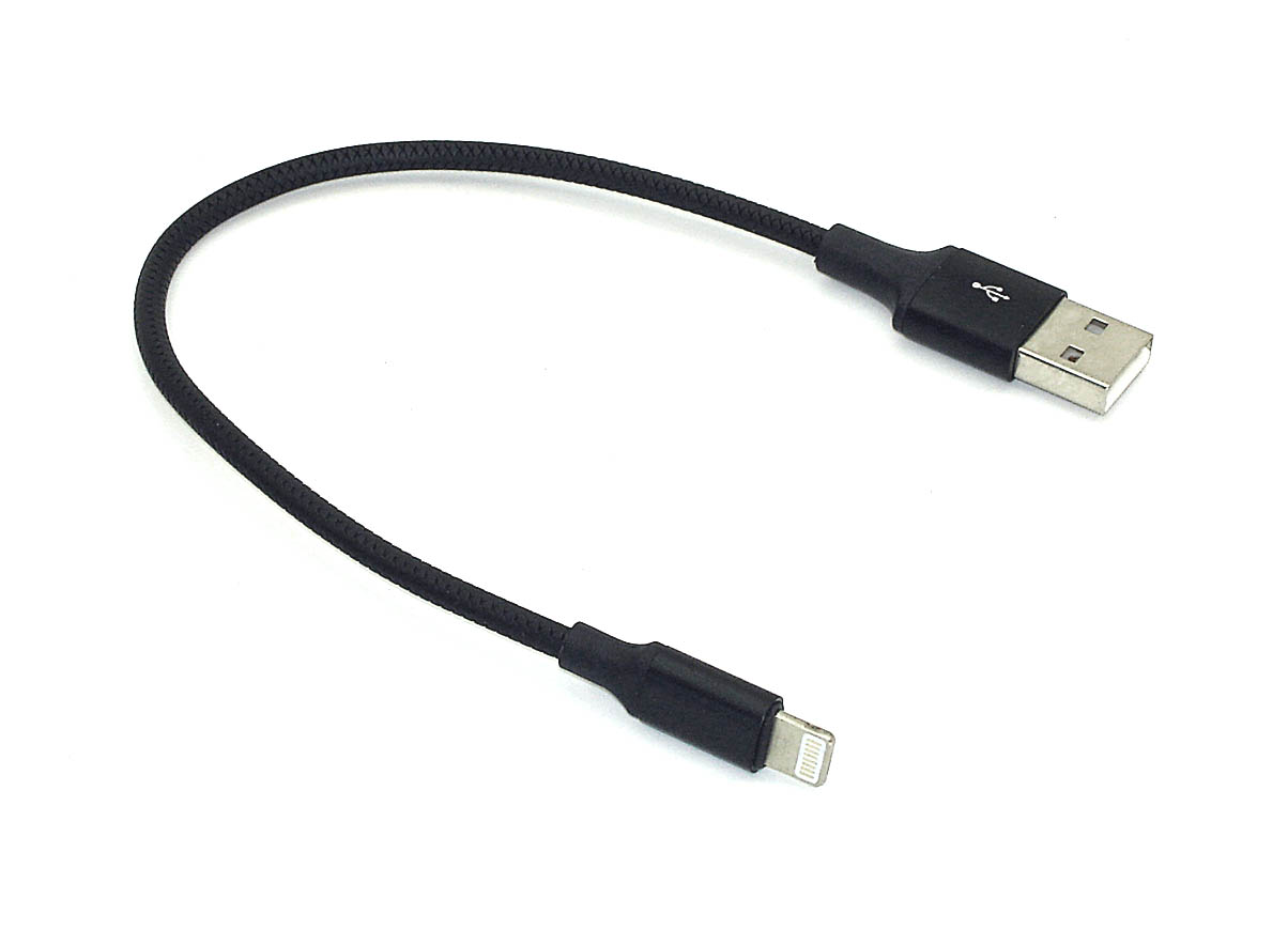 

Кабель для зарядки Apple Lightning 8Pin OEM короткий, 25 см, черный