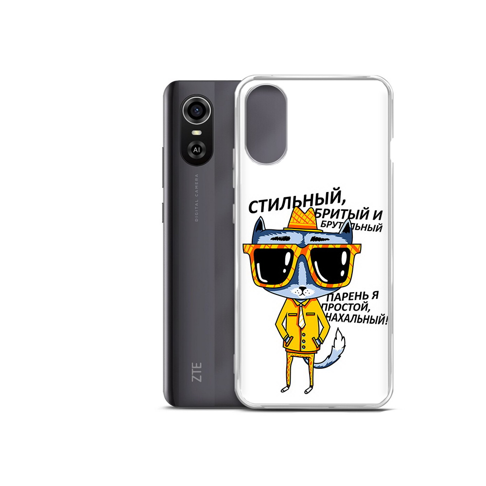 

Чехол MyPads Tocco для ZTE Blade A31 Plus стильный кот (PT226943.475.625), Прозрачный, Tocco