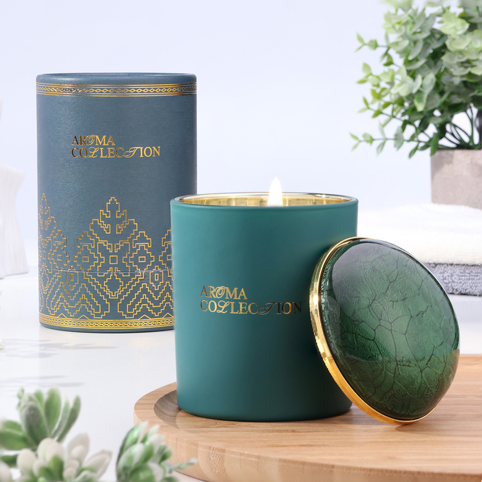 

Свеча ароматическая в стакане "Aroma collection", 260 г, белый чай, в тубусе, соевый воск