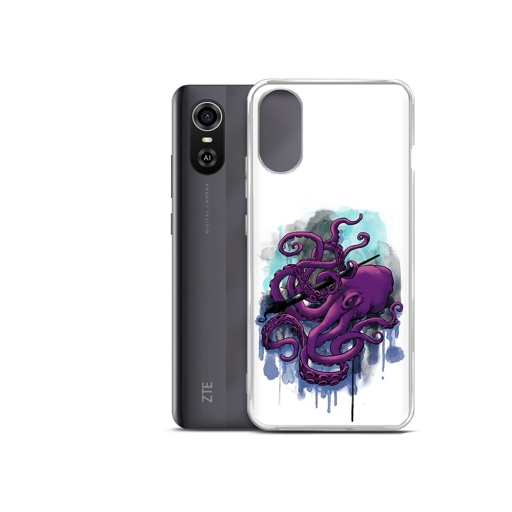 

Чехол MyPads Tocco для ZTE Blade A31 Plus фиолетовый осьминог (PT226943.475.658), Прозрачный, Tocco