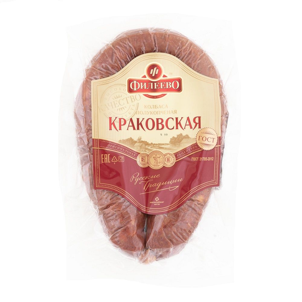 

Колбаса Филеево Краковская ГОСТ полукопченая +-500 г