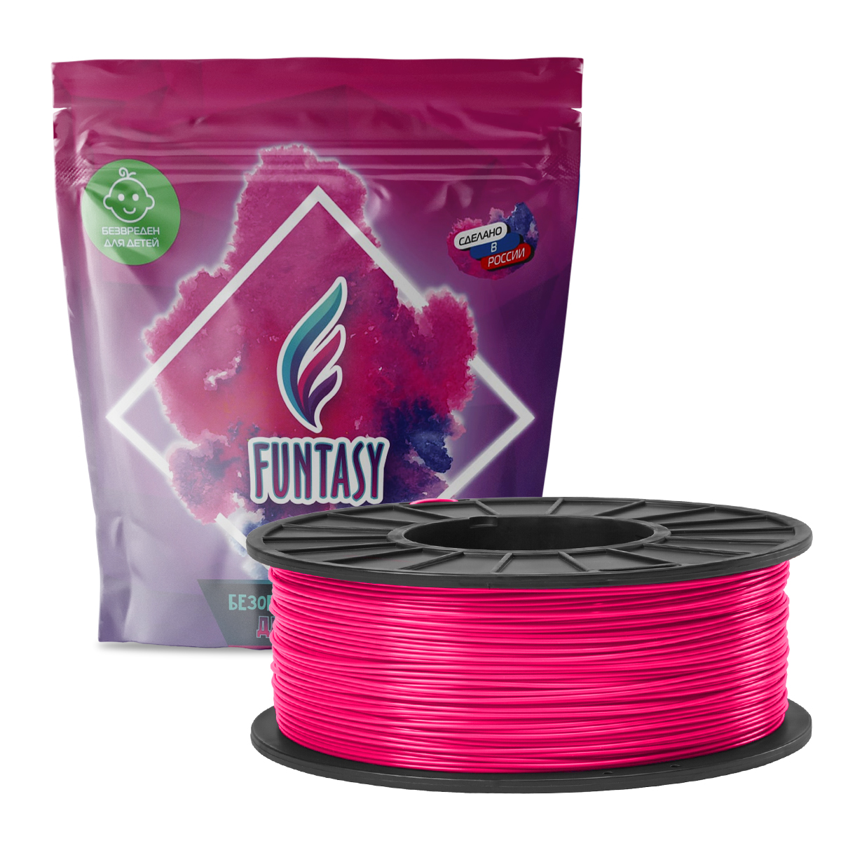 

Пластик в катушке Funtasy (PLA,1.75 мм,1 кг), цвет Малиновый, PLA-1KG