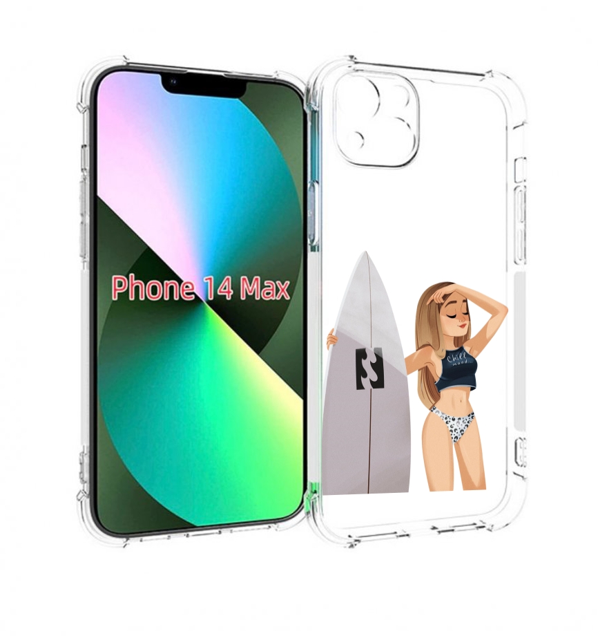 

Чехол MyPads летний-серф для iPhone 14 Plus (6.7), Прозрачный, Tocco