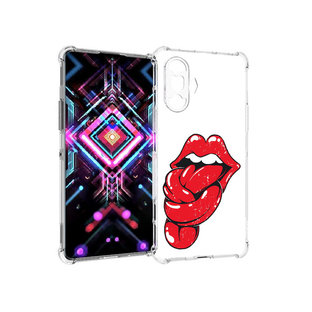 

Чехол MyPads Tocco для Xiaomi Poco F3 GT яркие губы с языком (PT172450.277.705), Прозрачный, Tocco