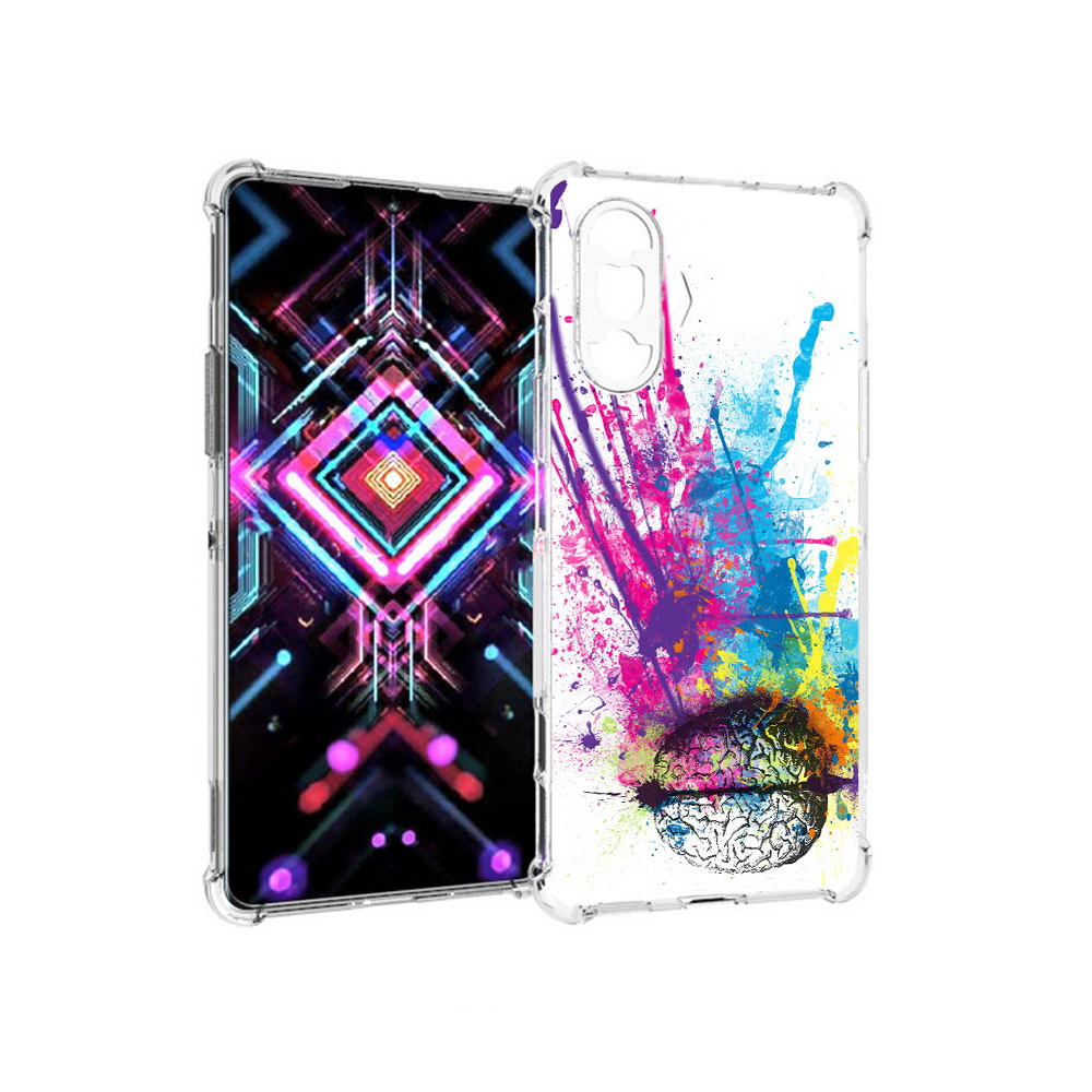 

Чехол MyPads Tocco для Xiaomi Poco F3 GT яркий красочный мозг (PT172450.277.710), Прозрачный, Tocco