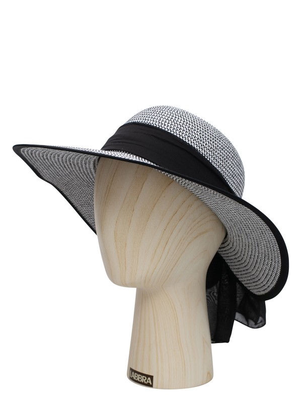 Шляпа женская Labbra Like LL-Y11002 белая/черная р.56-57