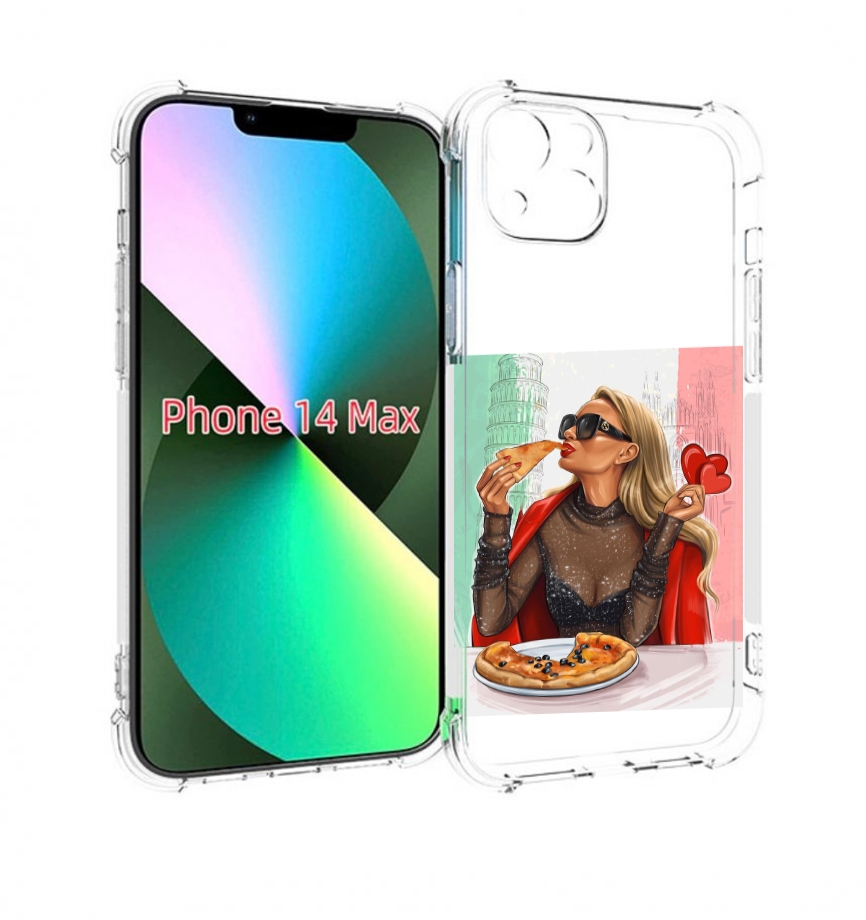 

Чехол MyPads любительница-пиццы женский для iPhone 14 Plus (6.7), Прозрачный, Tocco