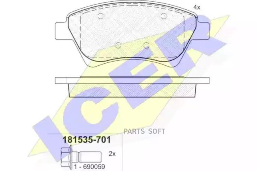 

Тормозные колодки ICER передние для Renault Megane II 181535701