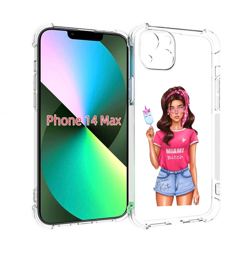

Чехол MyPads майами-битч женский для iPhone 14 Plus (6.7), Прозрачный, Tocco