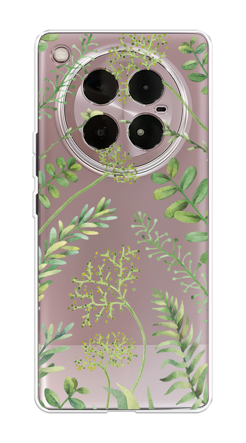 

Чехол на Infinix Zero 40 4G "Green Leaves", Зеленый;прозрачный, 3106350-1