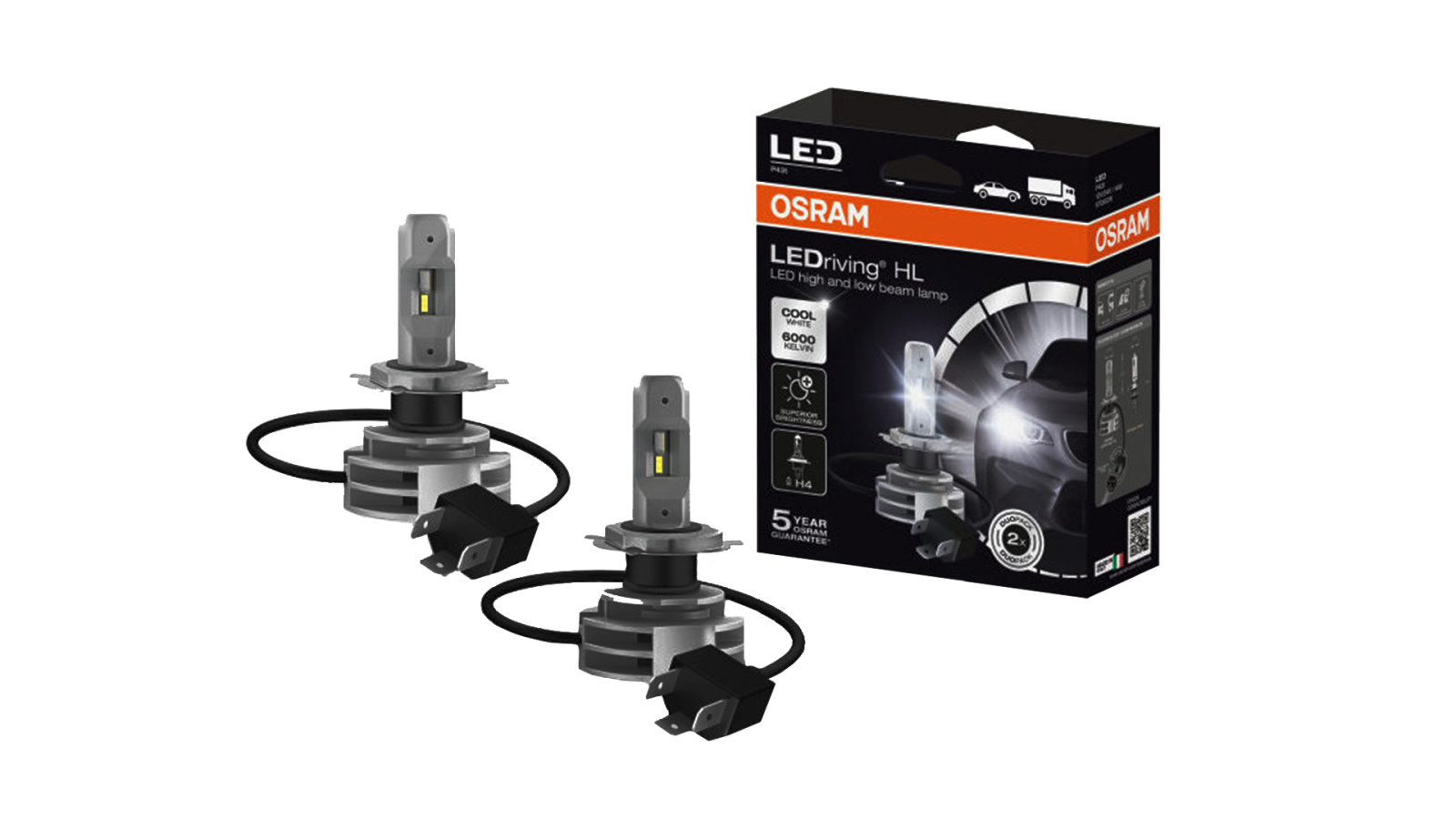 

Лампа OSRAM H4 COOL WHITE 6000K коиплект диодная