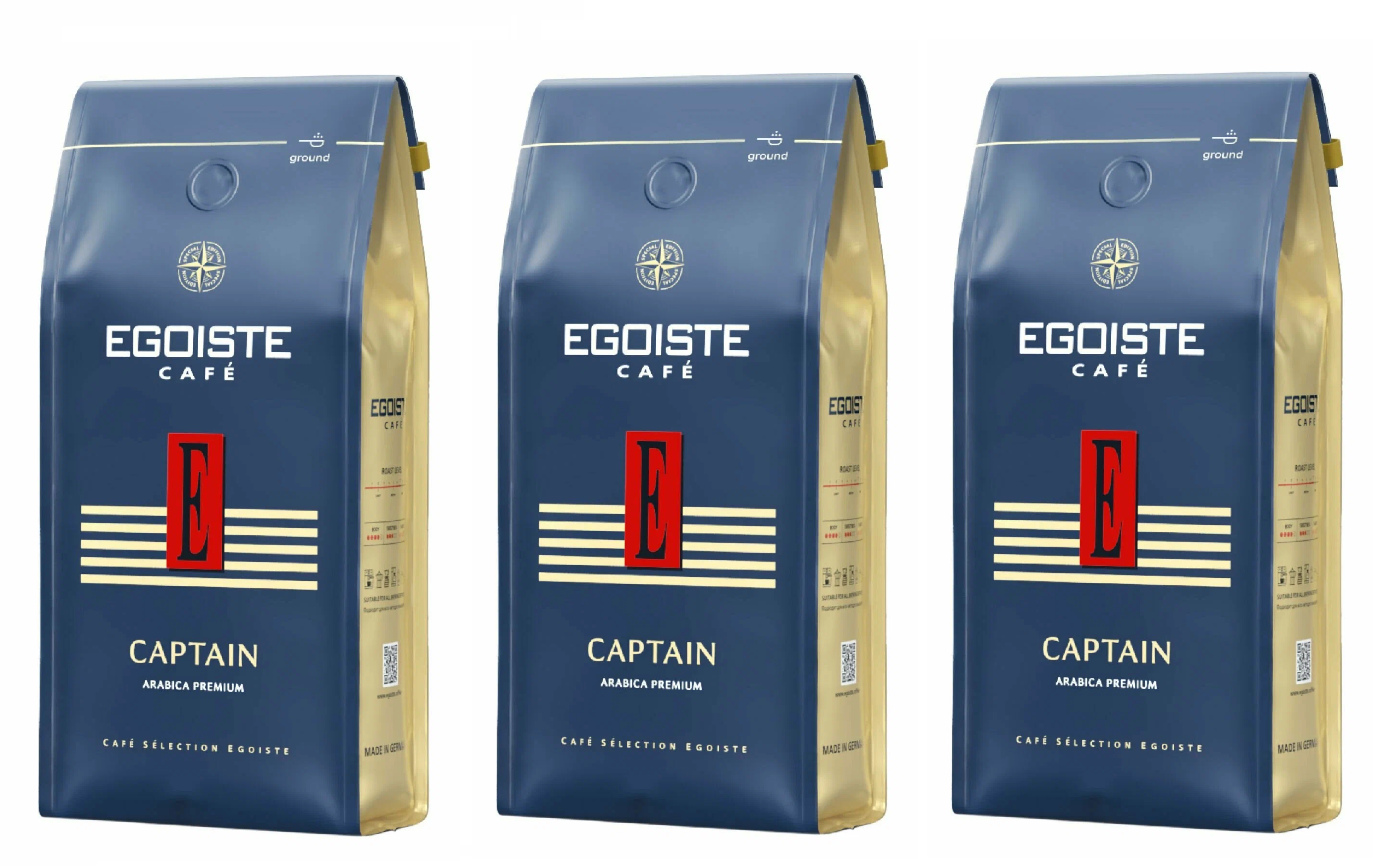 Кофе молотый Egoiste Captain, 3 шт по 250 г