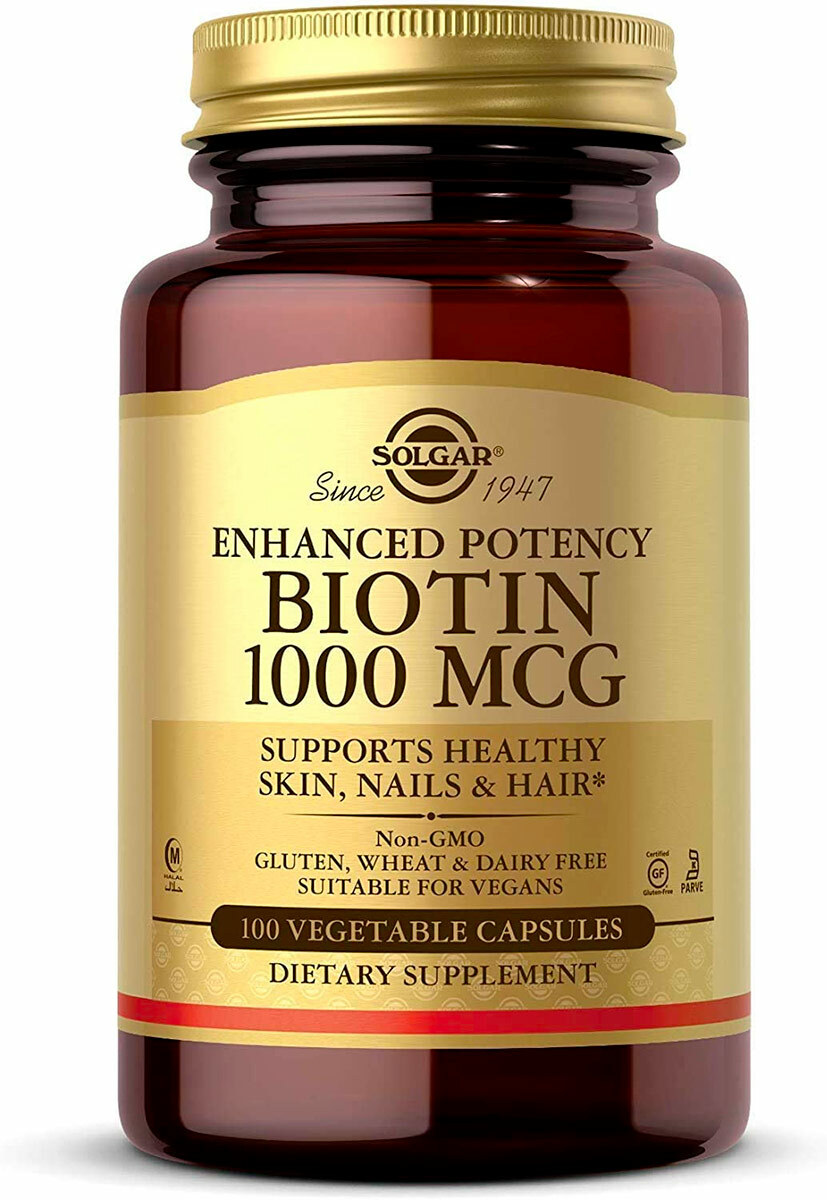 

Биотин витамин B7 SOLGAR Enhanced Potency вегетарианские капсулы 1000 мкг 100 шт., Enhanced Potency