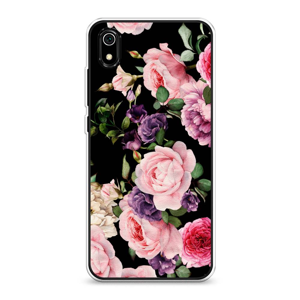 фото Чехол awog "пионы на черном" для xiaomi redmi 7a