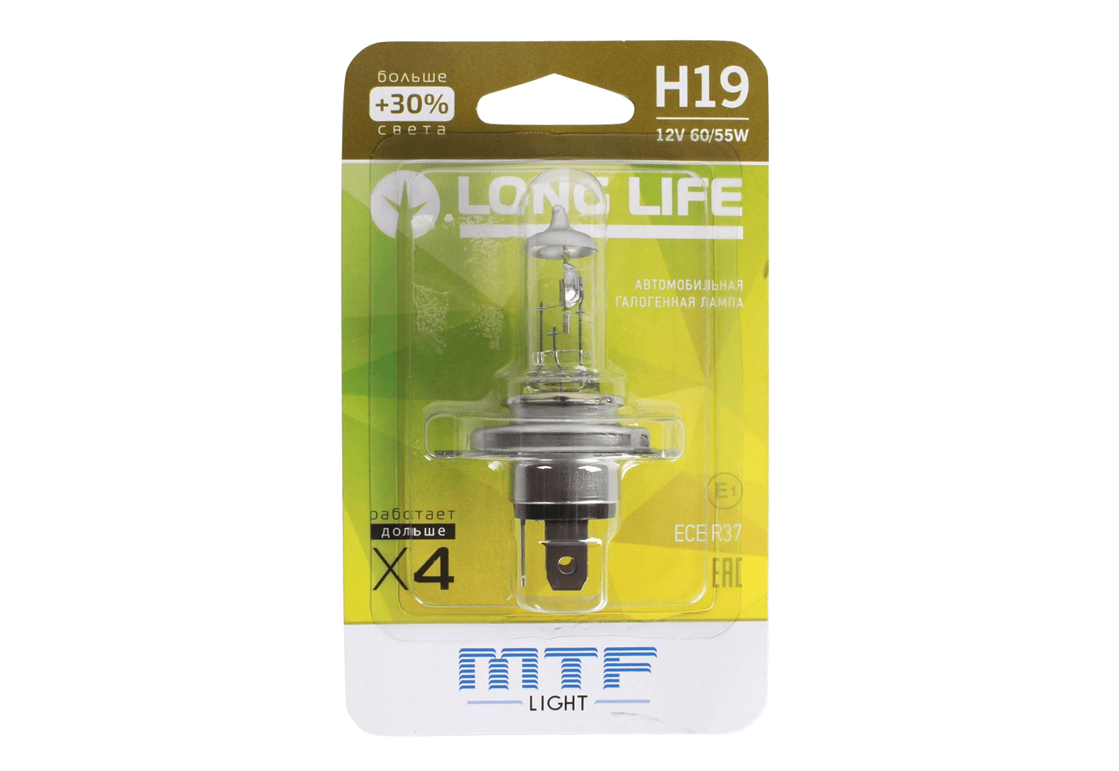 

Лампа 12V 60/55W H19 MTF LONG LIFE 1 шт. блистер HLL1219b