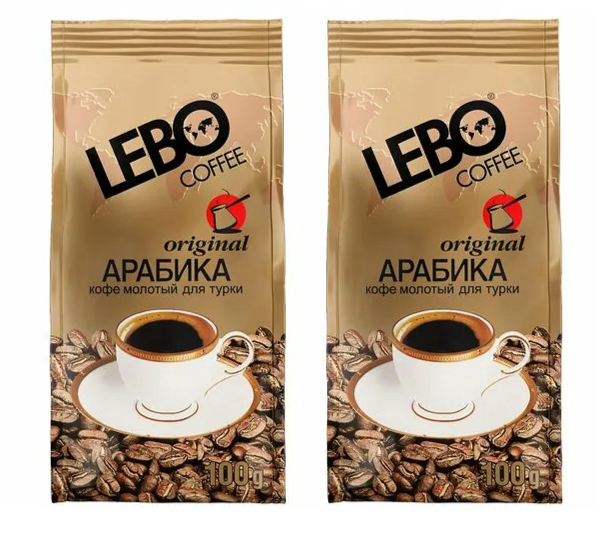 Кофе молотый Lebo Original для турки, 100 г * 2 шт