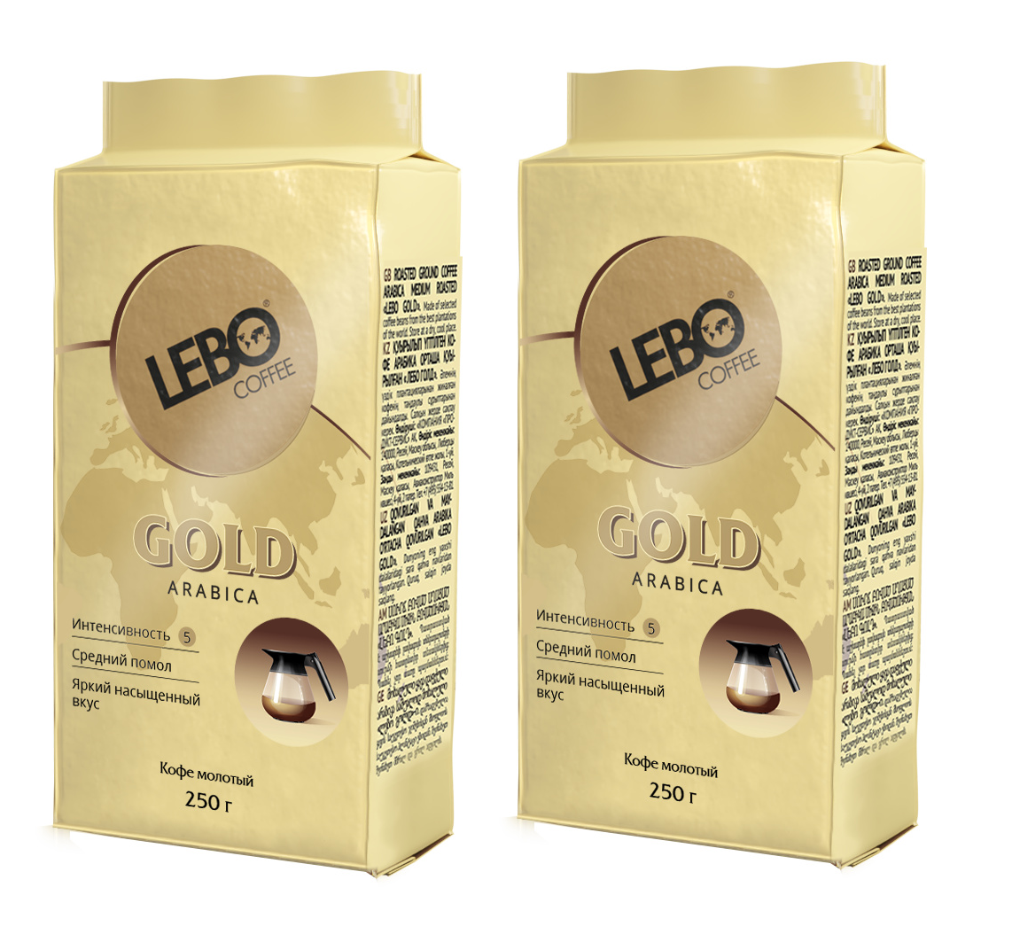 Кофе молотый Lebo Gold, 2 шт по 250 г