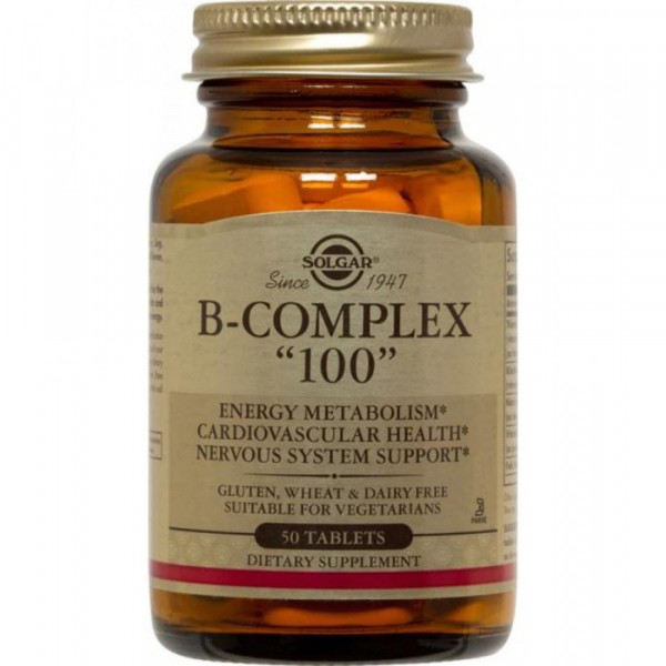 Купить Витамин В комплекс SOLGAR B-Complex таблетки 100 мг 50 шт.