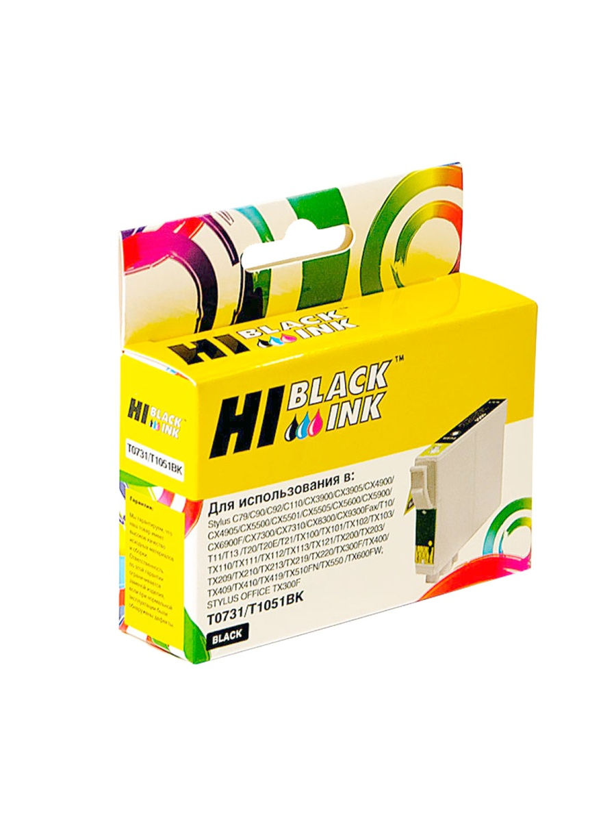 

Картридж Hi-Black T0731 для Epson Stylus C79/ C110/ T40W/ TX200/ 400/ TX600FW, Black, Черный, T0731