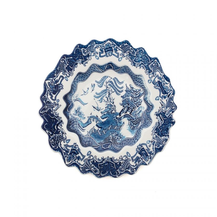 Десертная тарелка Seletti Willow Wave 11232 d.21 Дизайнерская посуда из фарфора