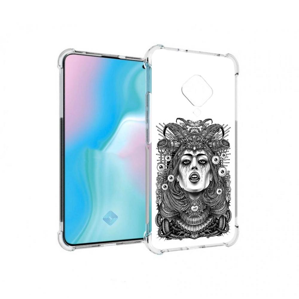 

Чехол MyPads Tocco для Vivo S5 портрет девушки черно белый (PT226962.406.551), Прозрачный, Tocco