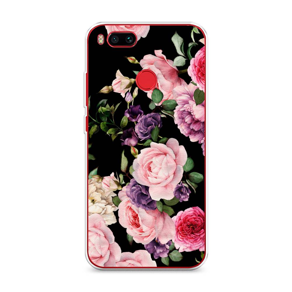 

Чехол Awog на Xiaomi Mi A1 "Пионы на черном", Разноцветный, 32650-8