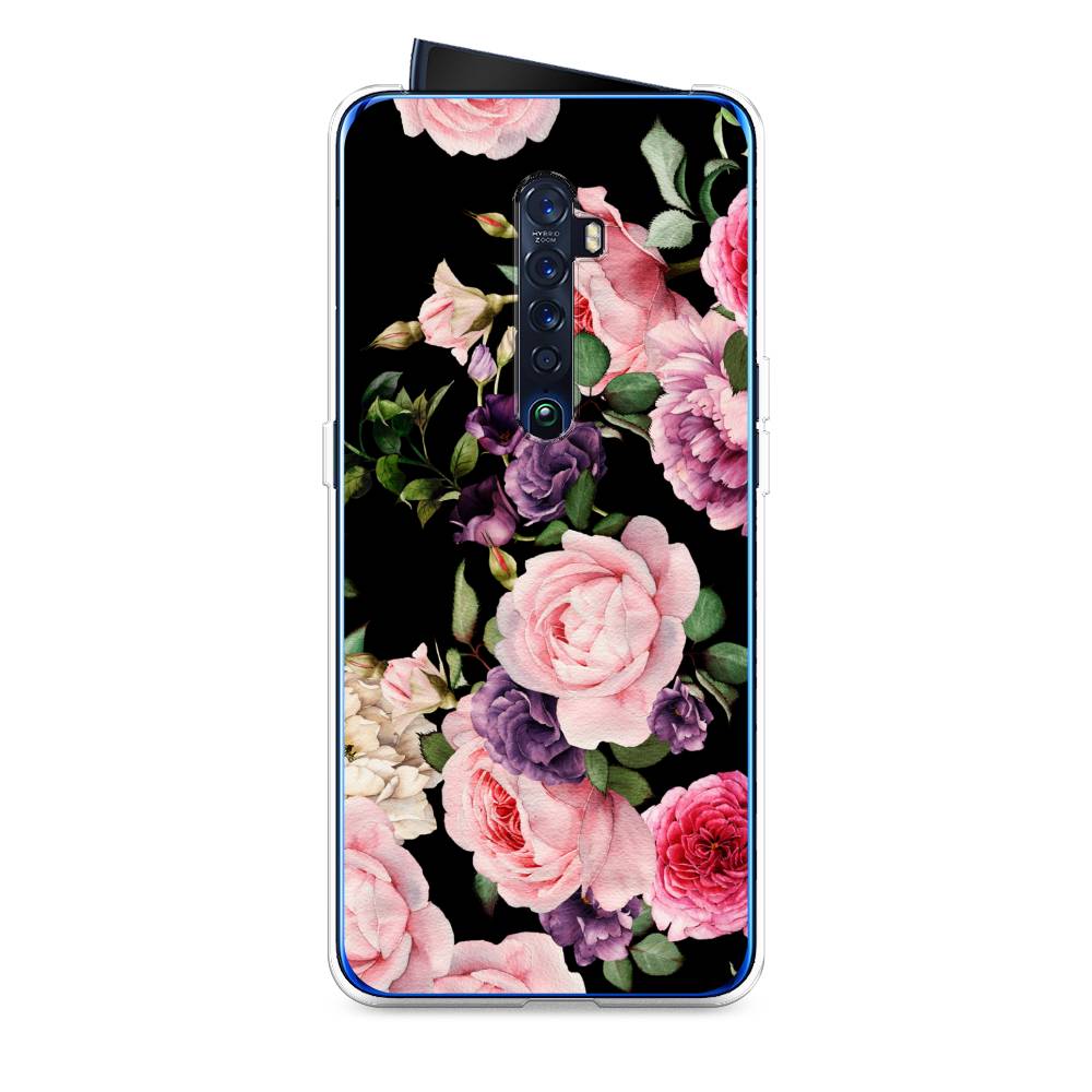 

Чехол Awog на Oppo Reno 2 "Пионы на черном", Разноцветный, 253550-8