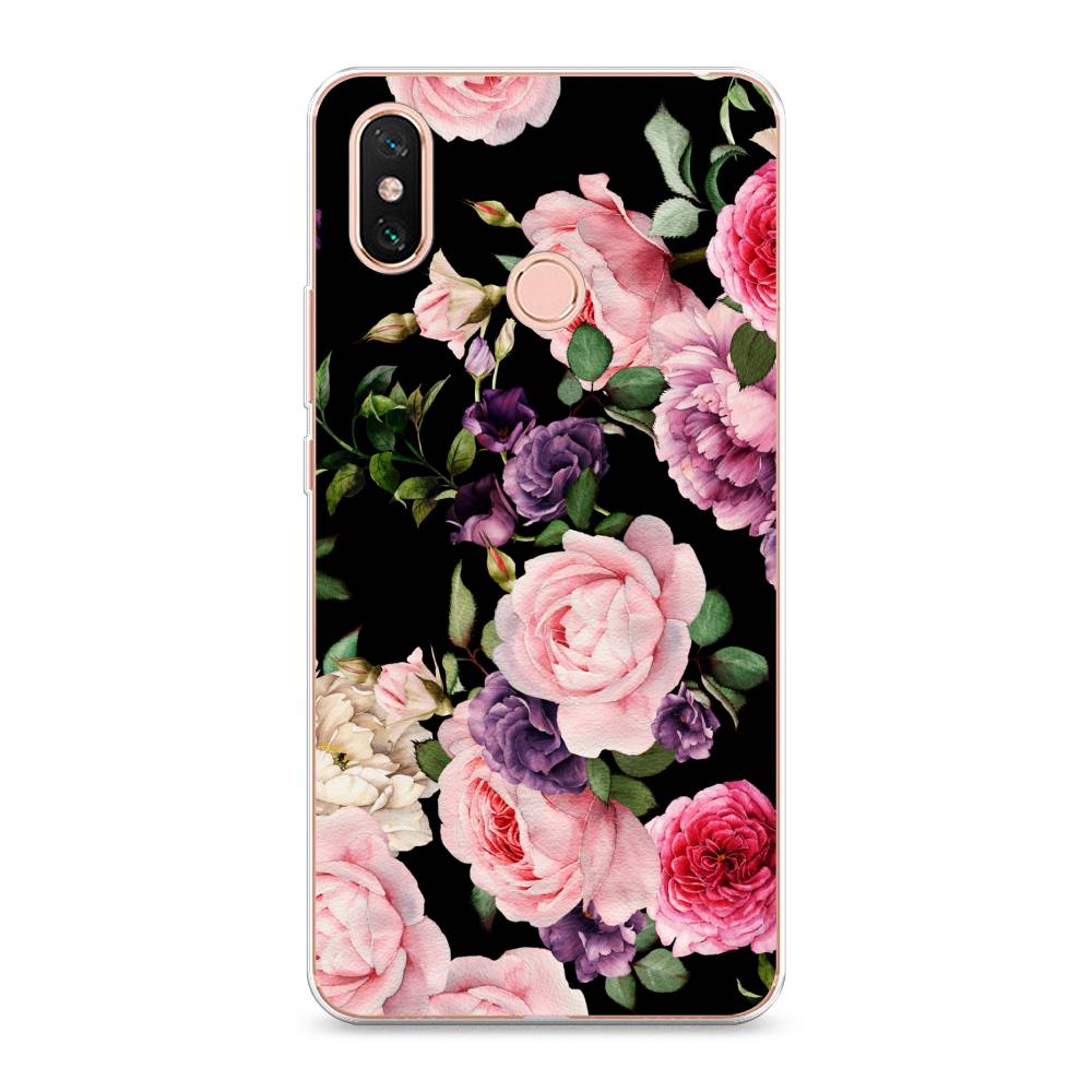 

Чехол Awog на Xiaomi Mi Max 3 "Пионы на черном", Разноцветный, 34350-8